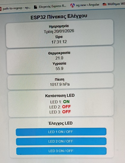 ESP32 Πίνακας Ελέγχου